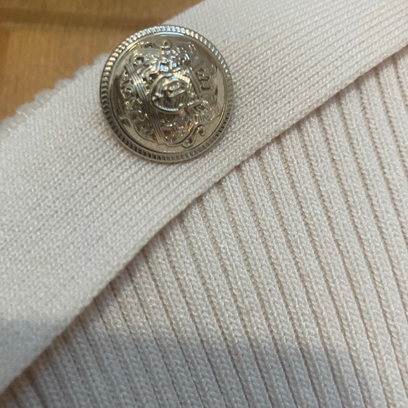 Karen Millen Viscose Blend Dry Handle Rib V Neck Military Rim Knit Top Size Smal - Picture 9 of 11